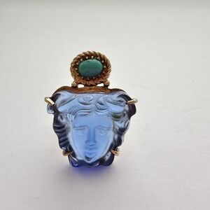 Tagliamonte Glass Medusa & Turquoise Cocktail Ring Statement Ring Medusa Head
